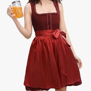 Women's 2 Pieces Oktoberfest Costume German Bavarian Beer Dirndl Dress